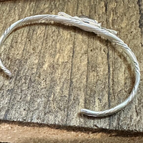 Navajo Sterling Silver & Kingman Turquoise Cuff Bracelet, Stamped - Picture 4 of 9